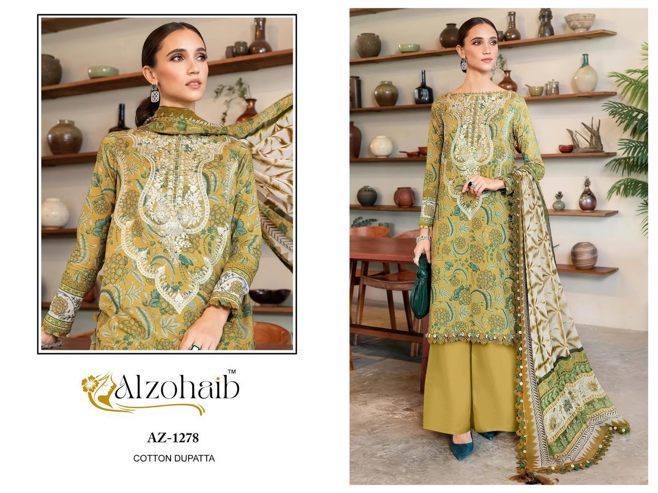 Az-1278 Al Zohaib Embroidery Pakistani Patch Suits