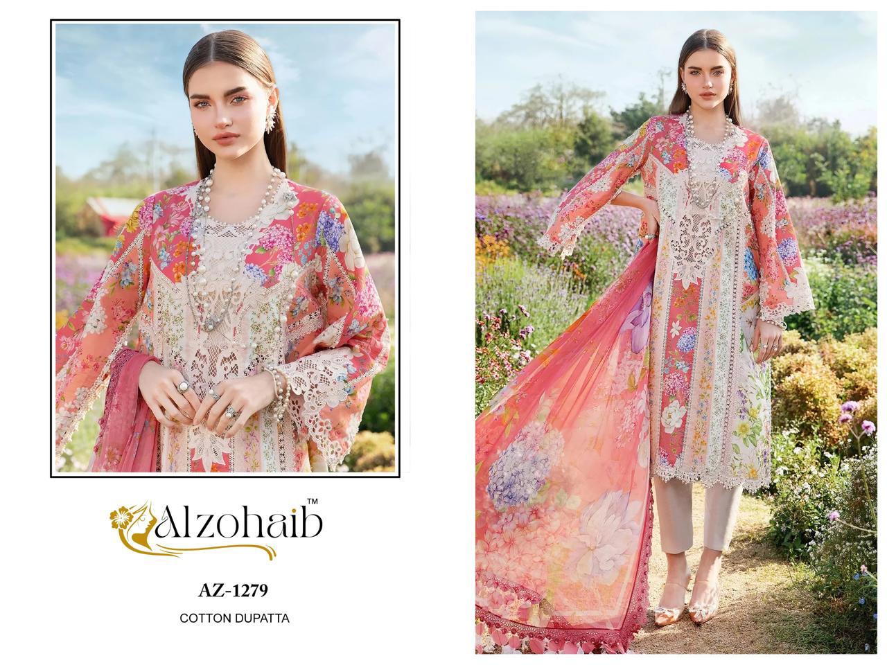 Az-1279 Al Zohaib Embroidery Pakistani Patch Suits