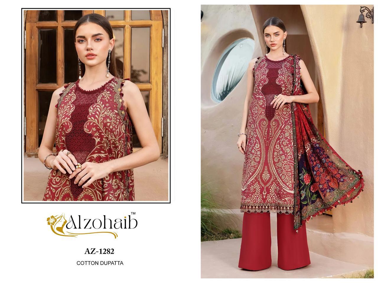 Az-1282 Al Zohaib Embroidery Pakistani Patch Suits