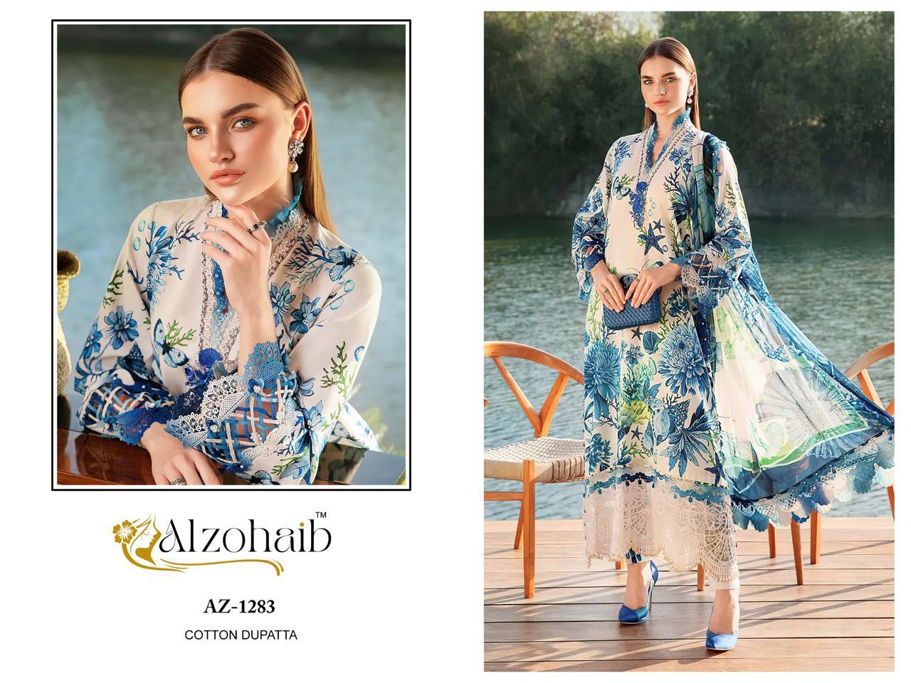 Az-1283 Al Zohaib Embroidery Pakistani Patch Suits