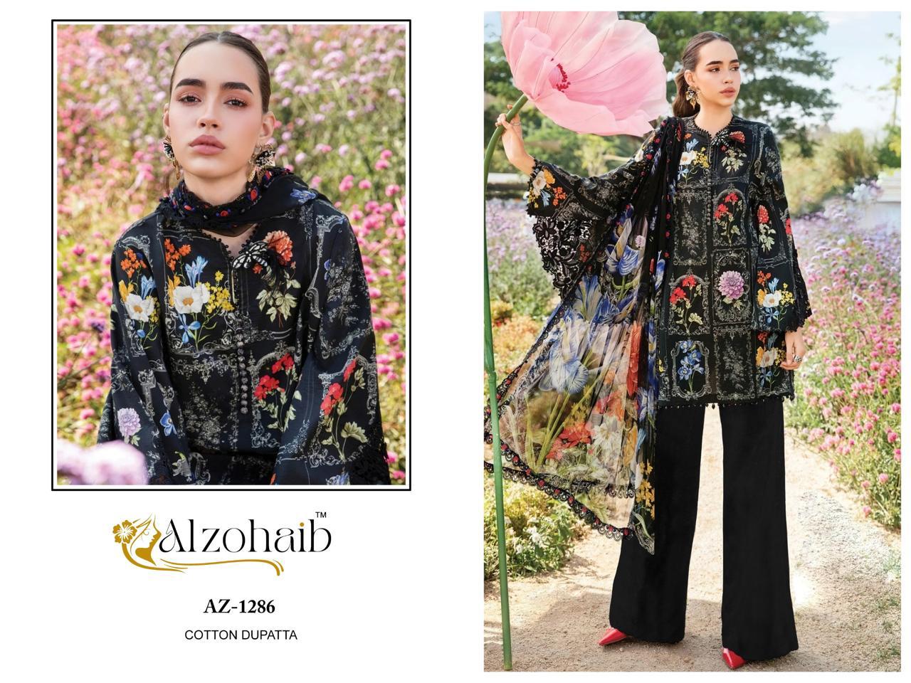 Az-1286 Al Zohaib Embroidery Pakistani Patch Suits