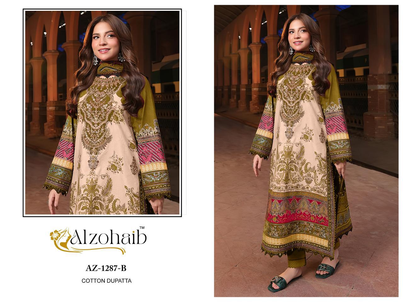 Az-1287 B Al Zohaib Embroidery Pakistani Patch Suits