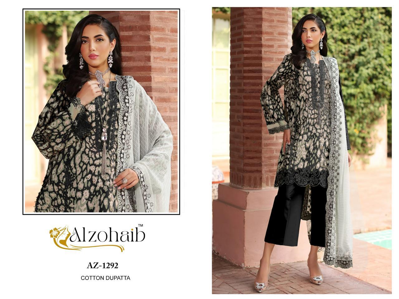 Az-1292 Al Zohaib Printed Pakistani Patch Suits