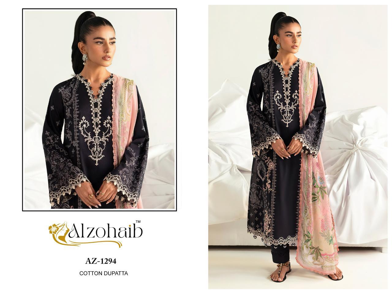 Az-1294 Al Zohaib Embroidery Pakistani Patch Suits