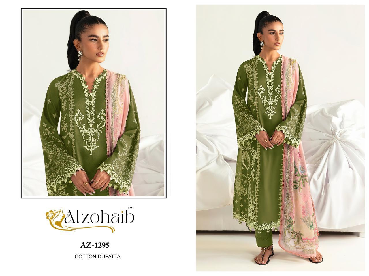 Az-1295 Al Zohaib Embroidery Pakistani Patch Suits