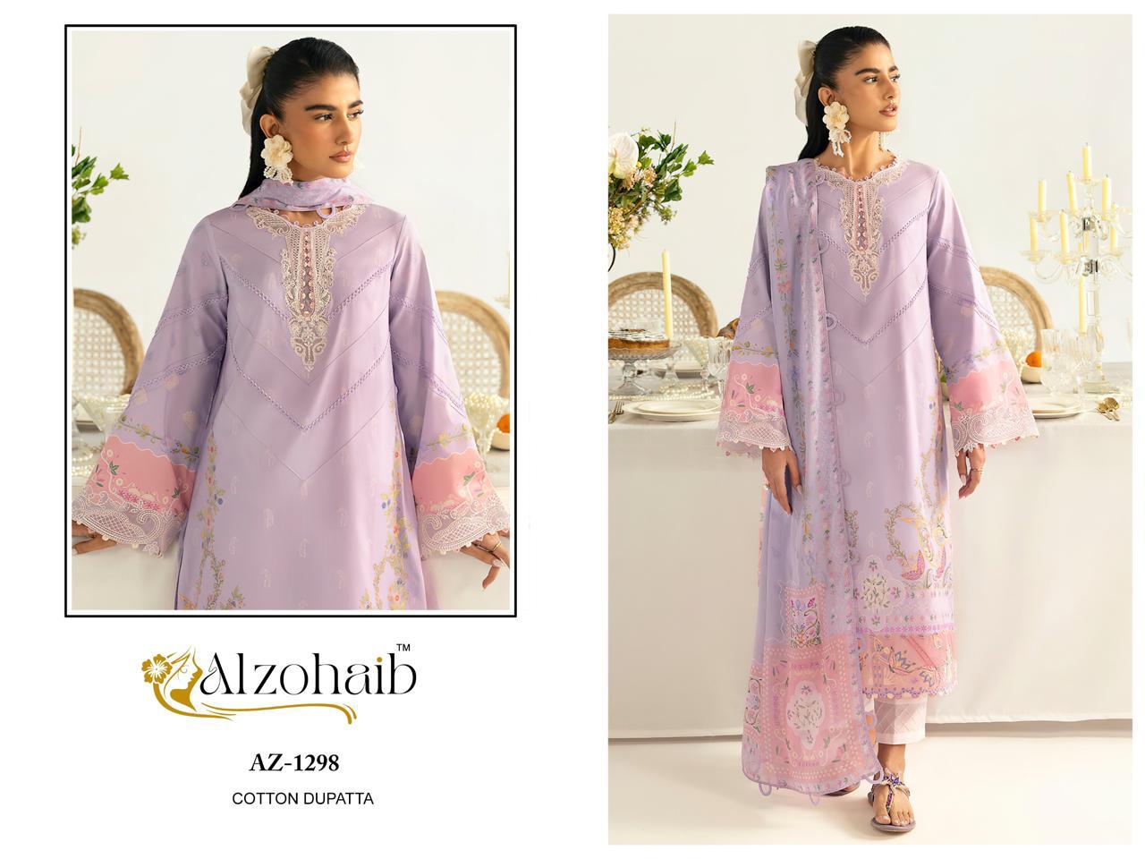 Az-1298 Al Zohaib Embroidery Pakistani Patch Suits