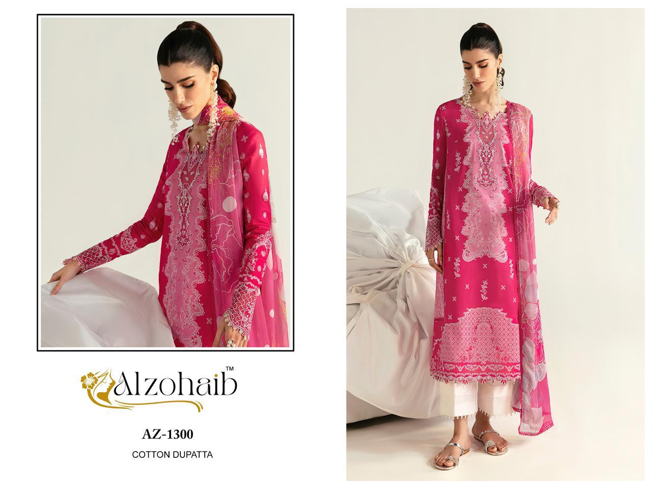 Az-1300 Al Zohaib Embroidery Pakistani Patch Suits