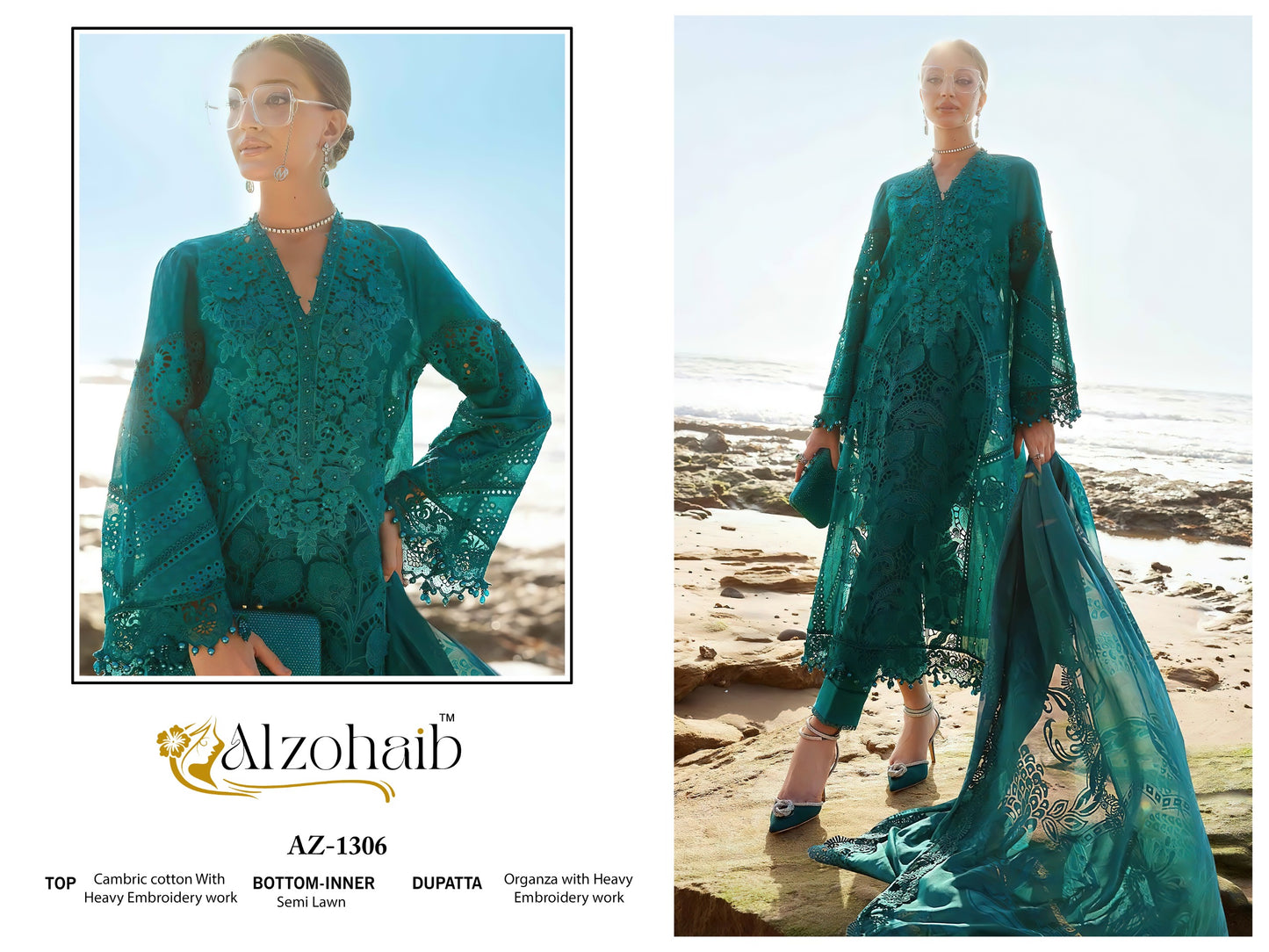 Az-1306 Aarzoo Vol-1 Al Zohaib Embroidery Pakistani Salwar Suits
