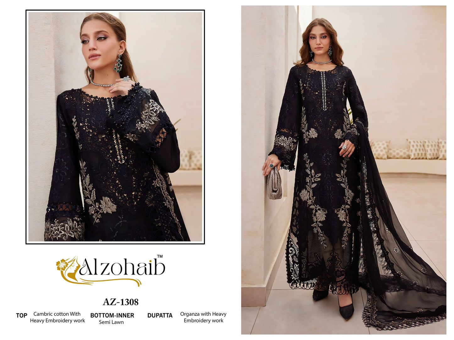 Az-1308 Aarzoo Vol-1 Al Zohaib Embroidery Pakistani Salwar Suits