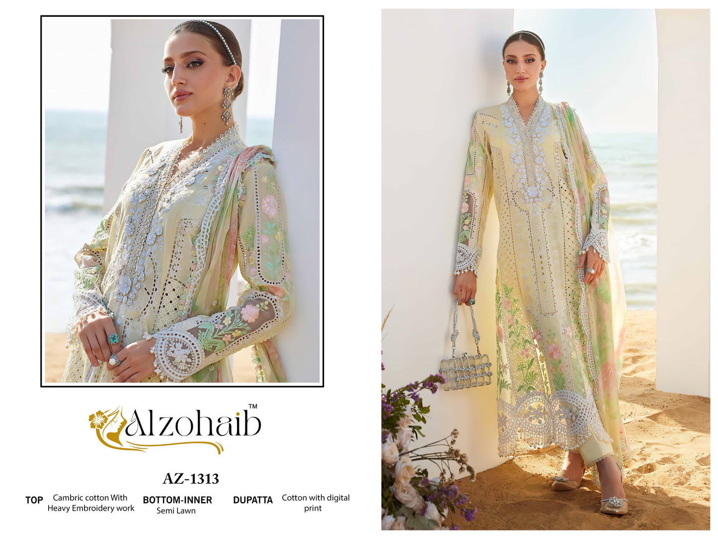 Az-1313 Aarzoo Vol-2 Al Zohaib Embroidery Pakistani Salwar Suits