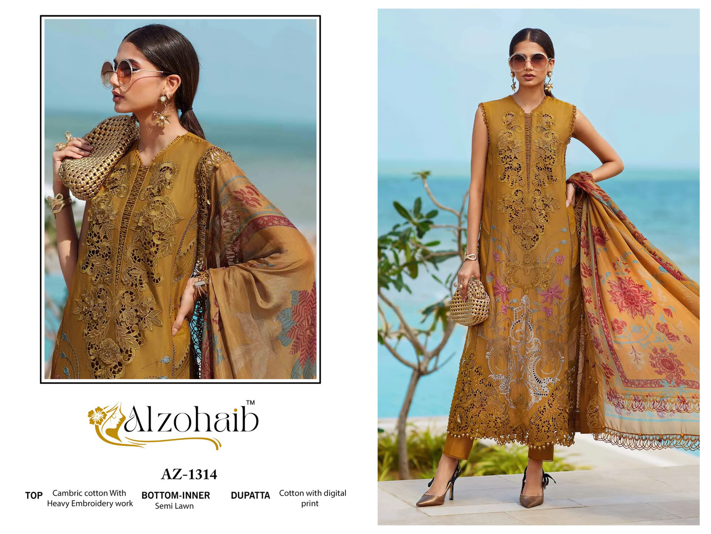 Az-1314 Aarzoo Vol-2 Al Zohaib Embroidery Pakistani Salwar Suits