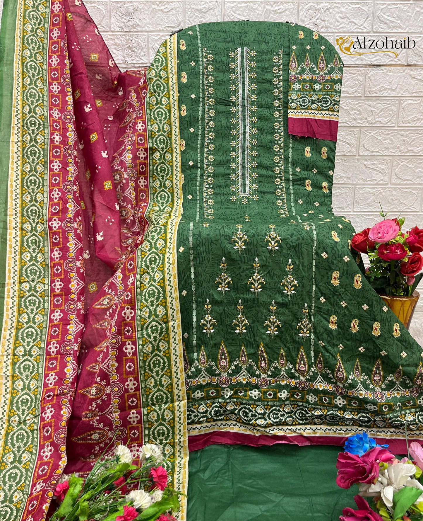 Az-1316B Lamhay Vol 1 Al Zohaib Pure Cotton Pakistani Salwar Suits