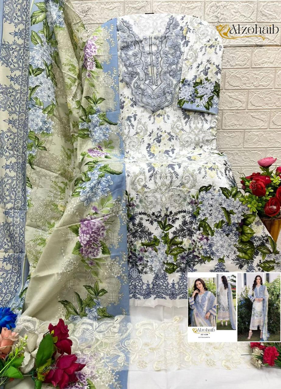Az-1330 Al Zohaib Printed Pakistani Patch Suits