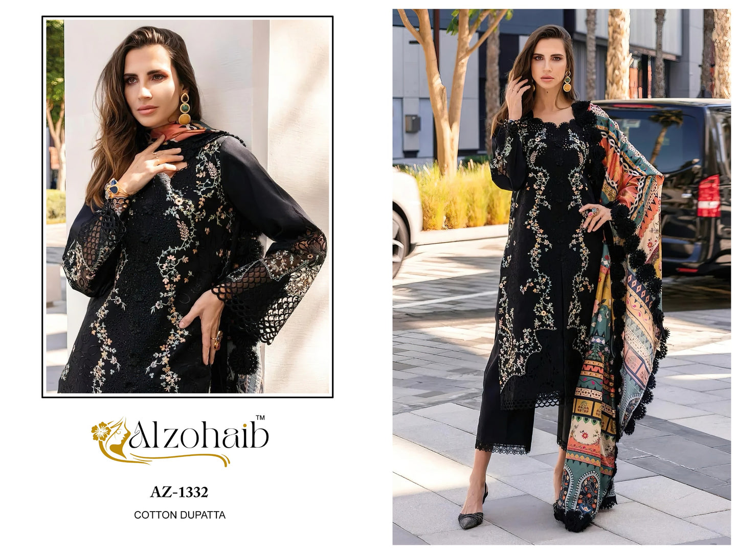 Az-1332 Al Zohaib Cotton Pakistani Salwar Suits