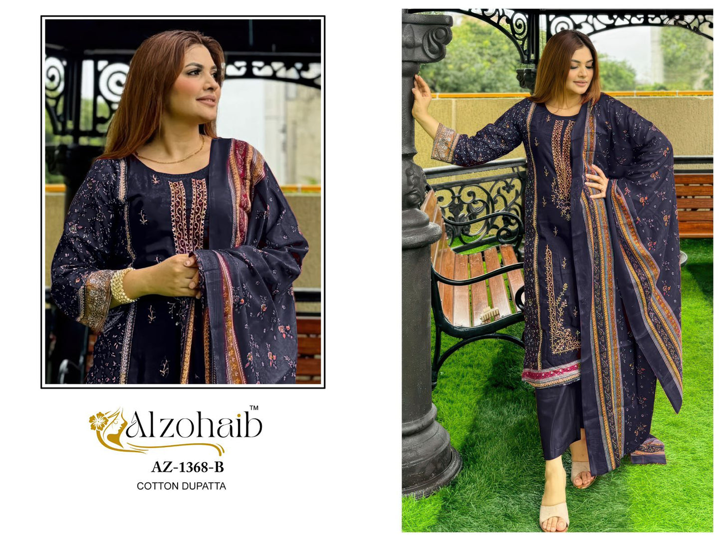Az-1368-B Al Zohaib Printed Karachi Unstitched Suits