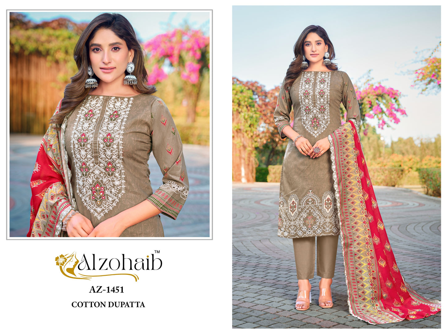 Az-1451 Aaliya Vol 1 Al Zohaib Pure Cotton Pakistani Salwar Suits