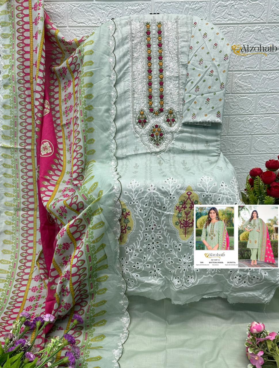 Az-1452 Aaliya Vol 1 Al Zohaib Pure Cotton Pakistani Salwar Suits