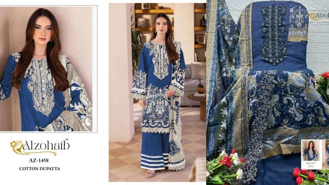 Az-1458 Al Zohaib Pure Cotton Pakistani Salwar Suits