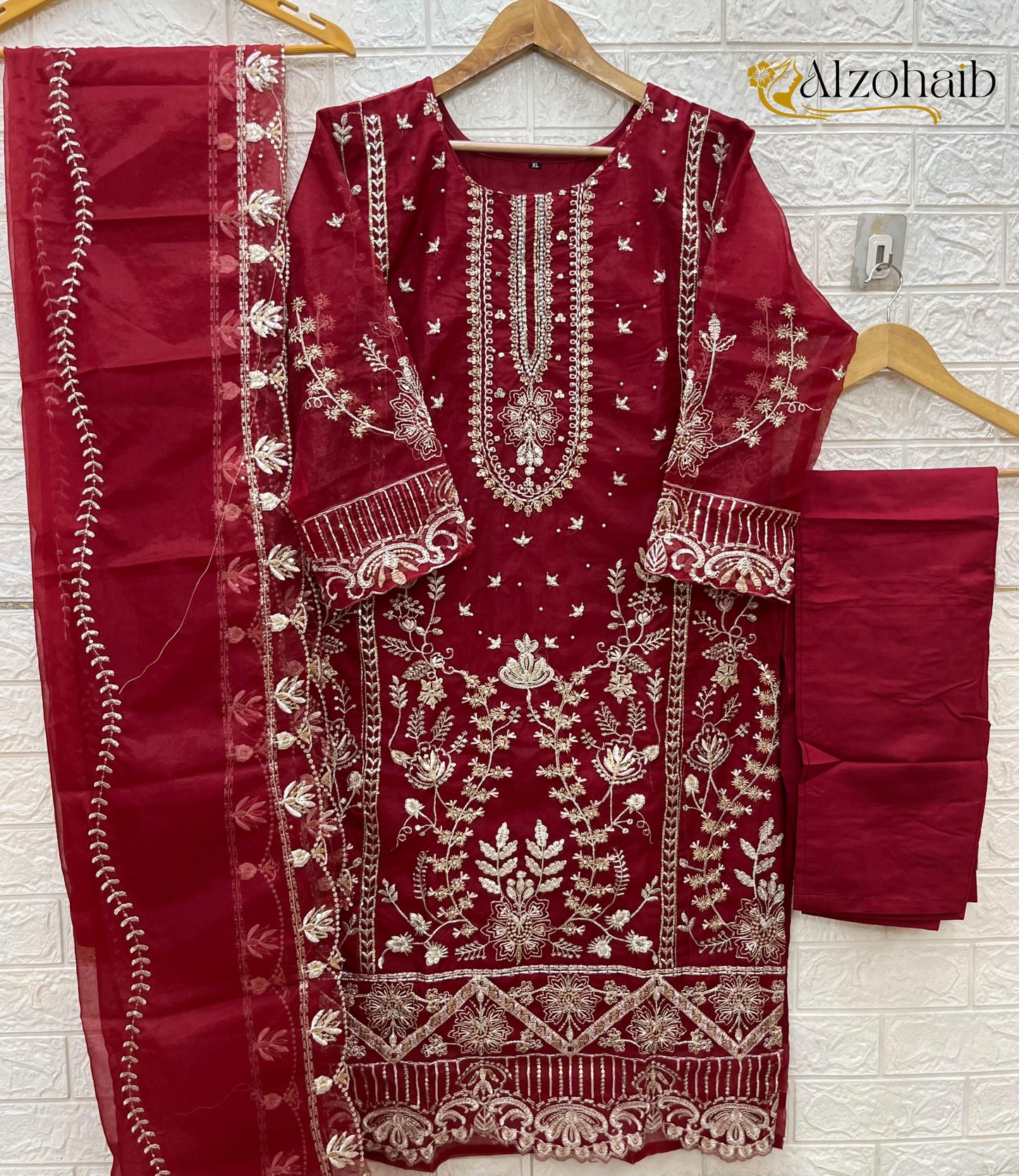 Az1196A Al Zohaib Organza Pakistani Salwar Suits