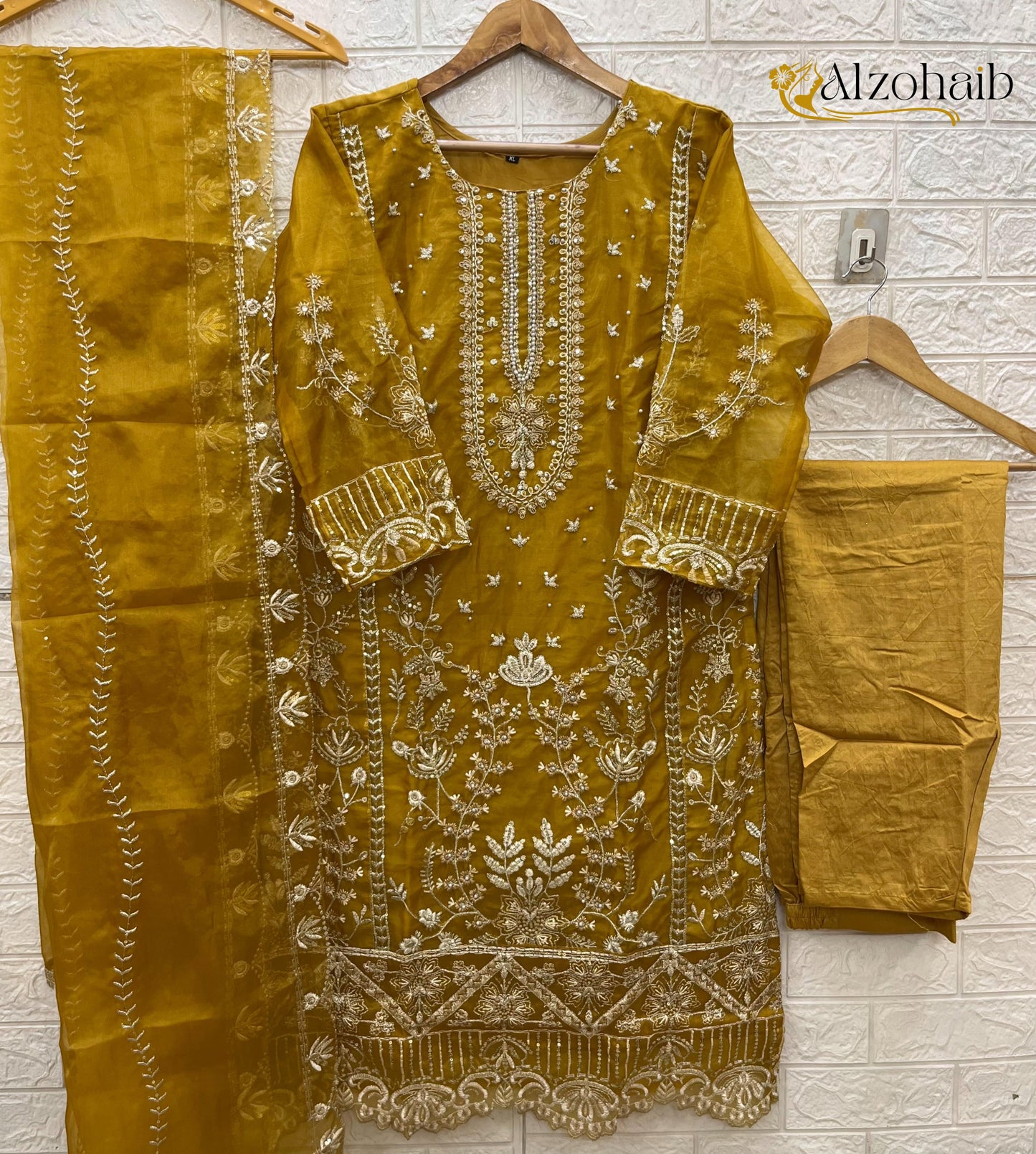 Az1196C Al Zohaib Organza Pakistani Salwar Suits