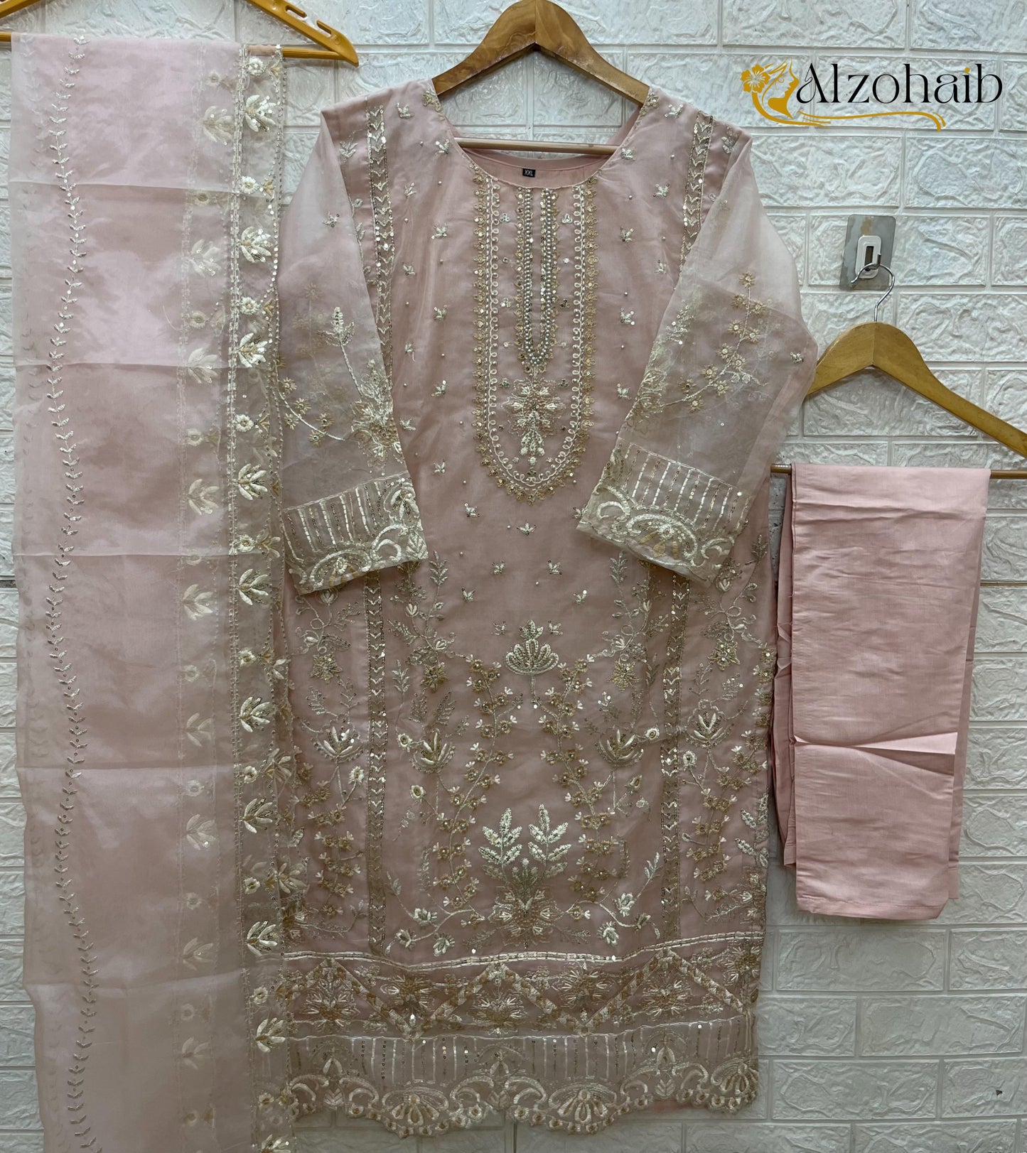 Az1196E Al Zohaib Organza Pakistani Readymade Suits