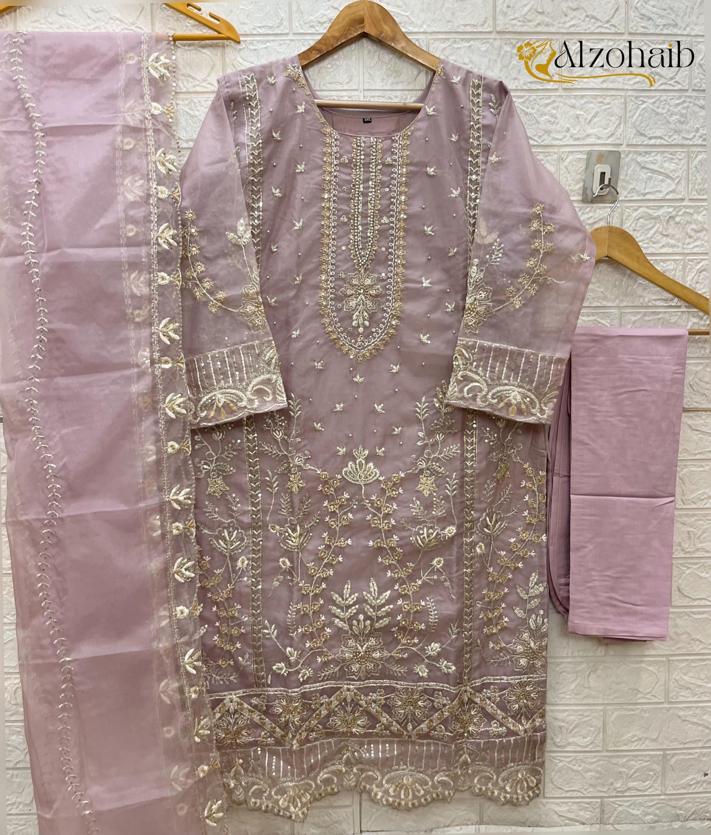 Az1196H Al Zohaib Organza Pakistani Readymade Suits