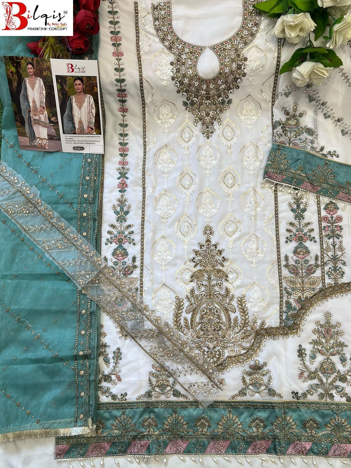 B-142A Bilqis Georgette Pakistani Salwar Suits