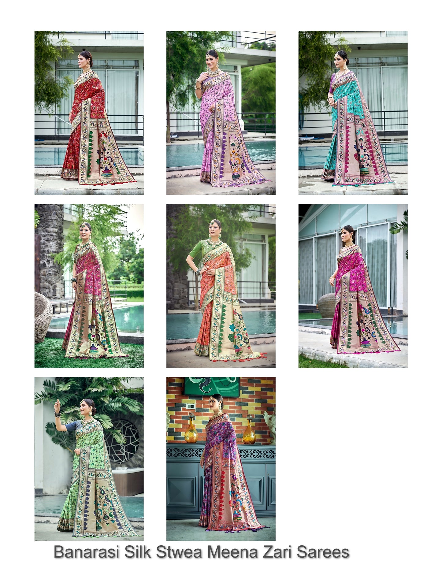 Banarasi Silk Stwea Meena Zari Sarees
