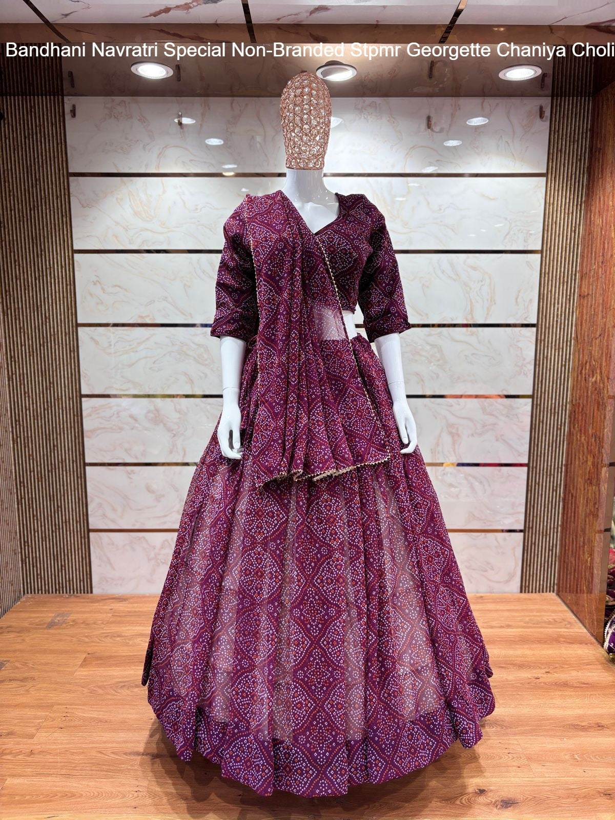 Bandhani Navratri Special Non-Branded Stpmr Georgette Chaniya Choli