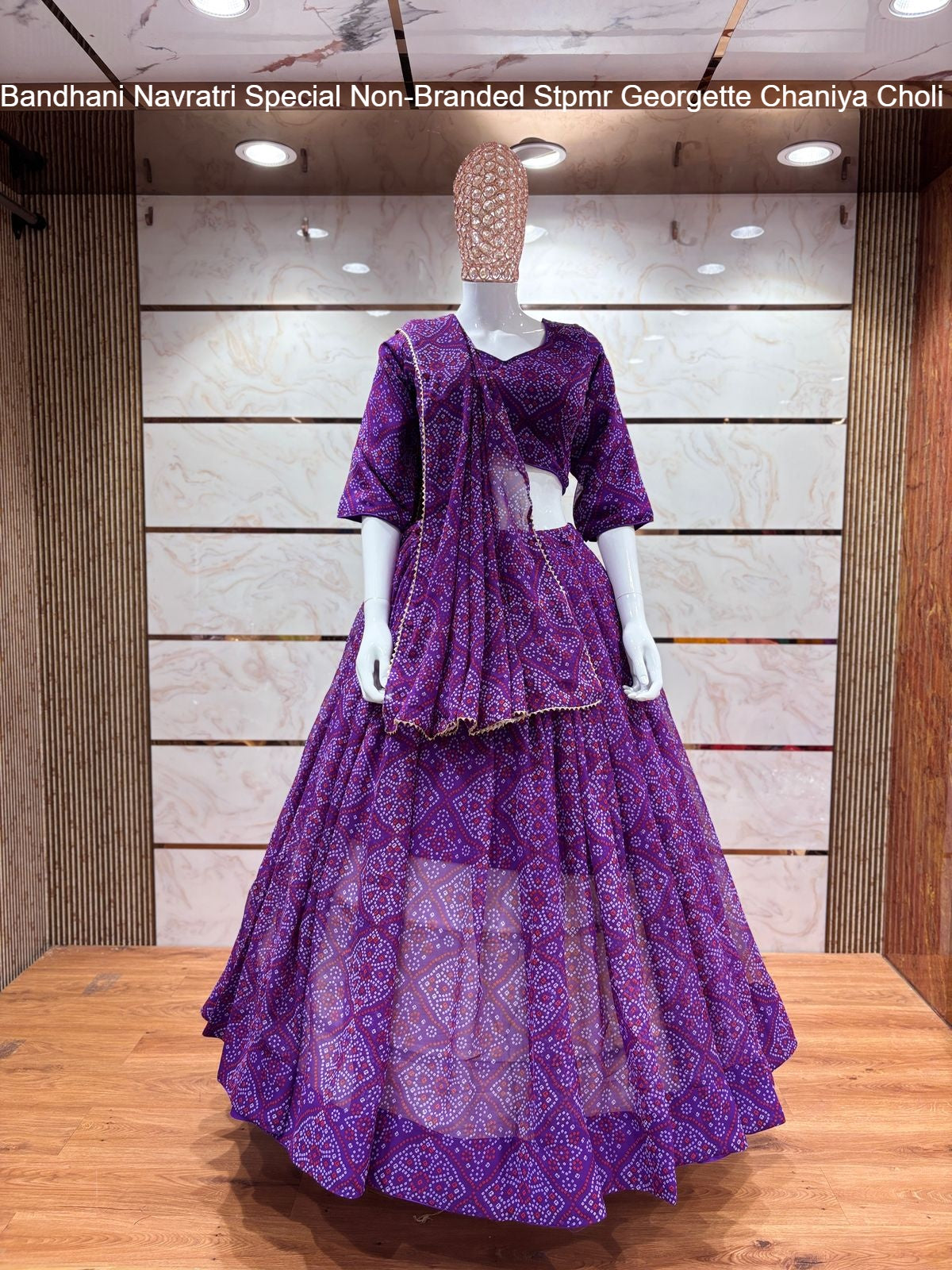 Bandhani Navratri Special Non-Branded Stpmr Georgette Chaniya Choli