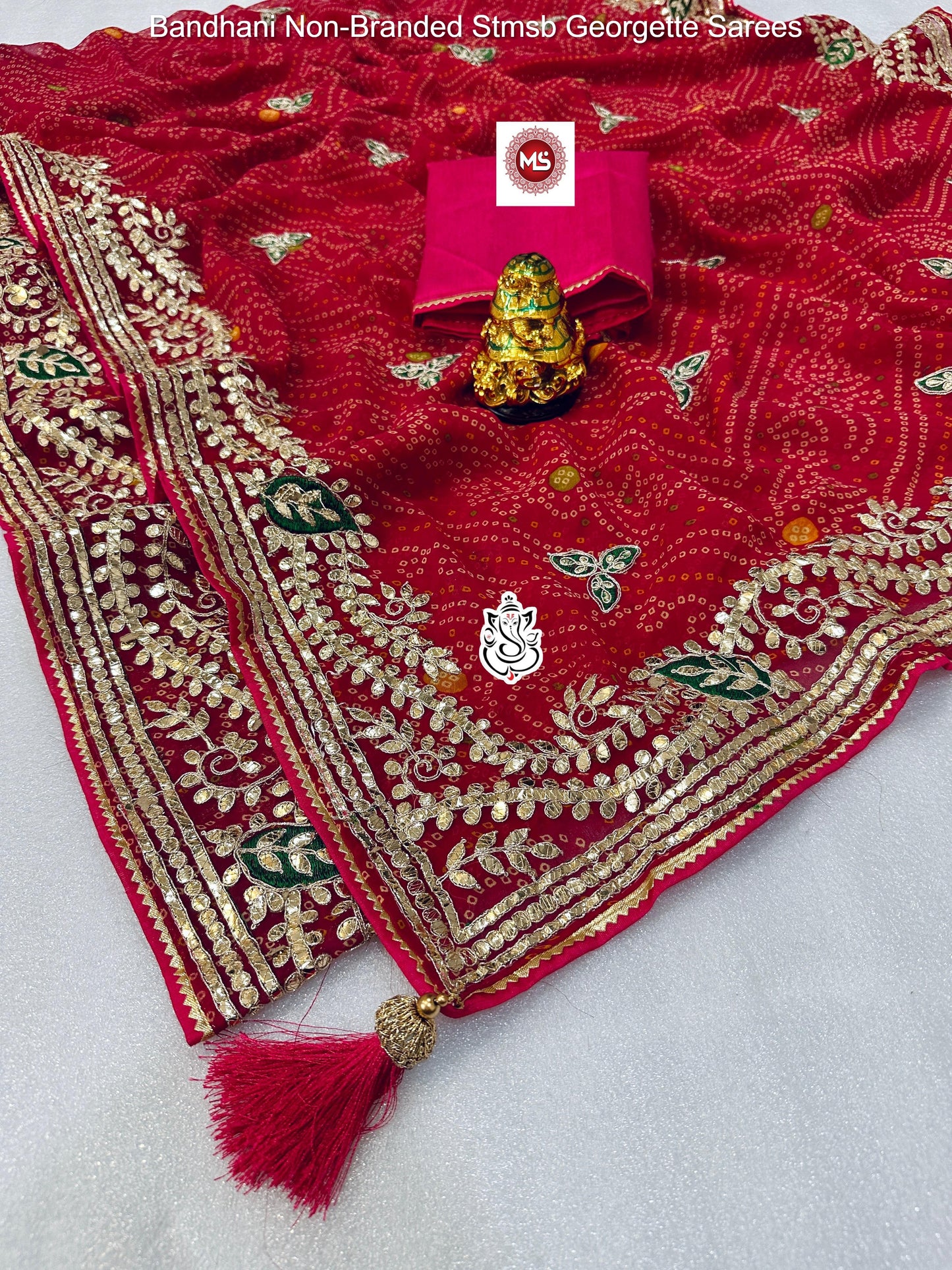 Bandhani Non-Branded Stmsb Georgette Sarees