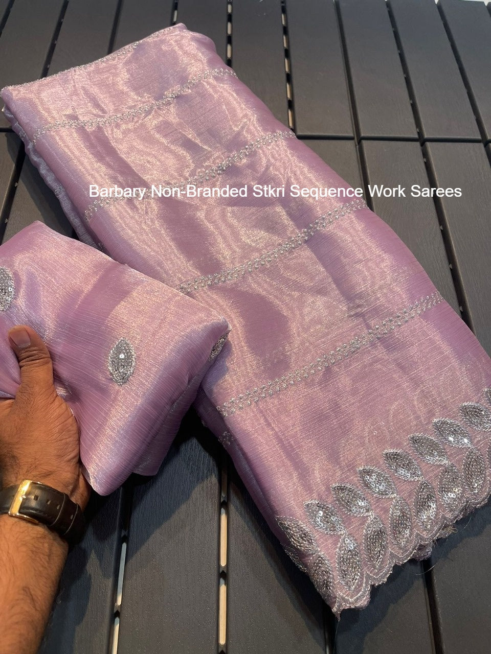 Barbary Non-Branded Stkri Sequence Work Sarees
