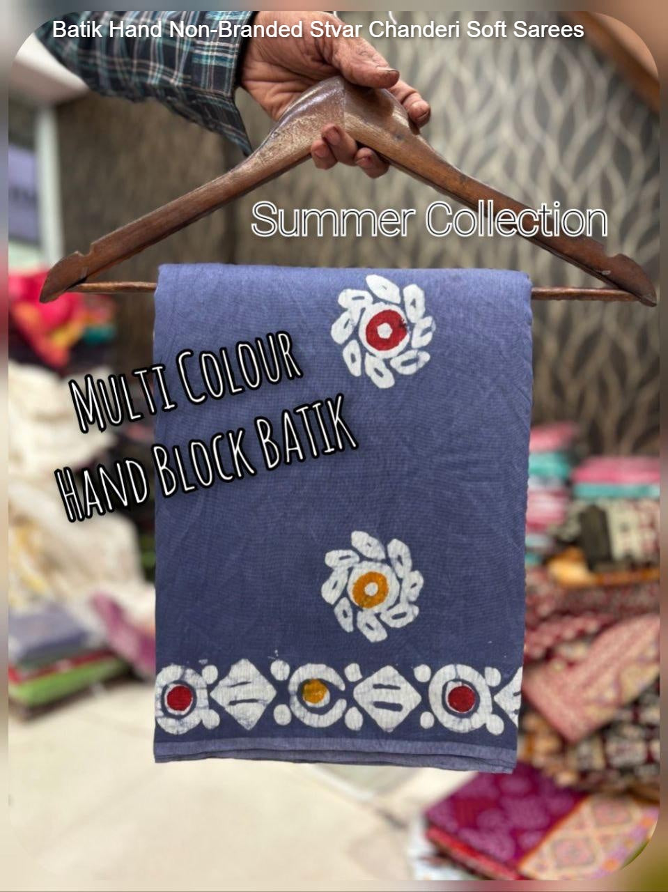 Batik Hand Non-Branded Stvar Chanderi Soft Sarees