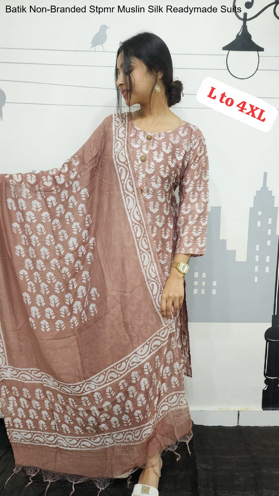 Batik Non-Branded Stpmr Muslin Silk Readymade Suits