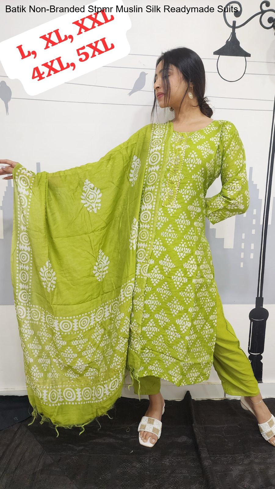Batik Non-Branded Stpmr Muslin Silk Readymade Suits