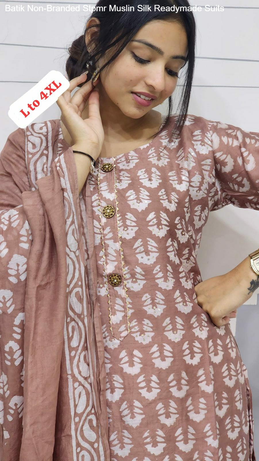 Batik Non-Branded Stpmr Muslin Silk Readymade Suits