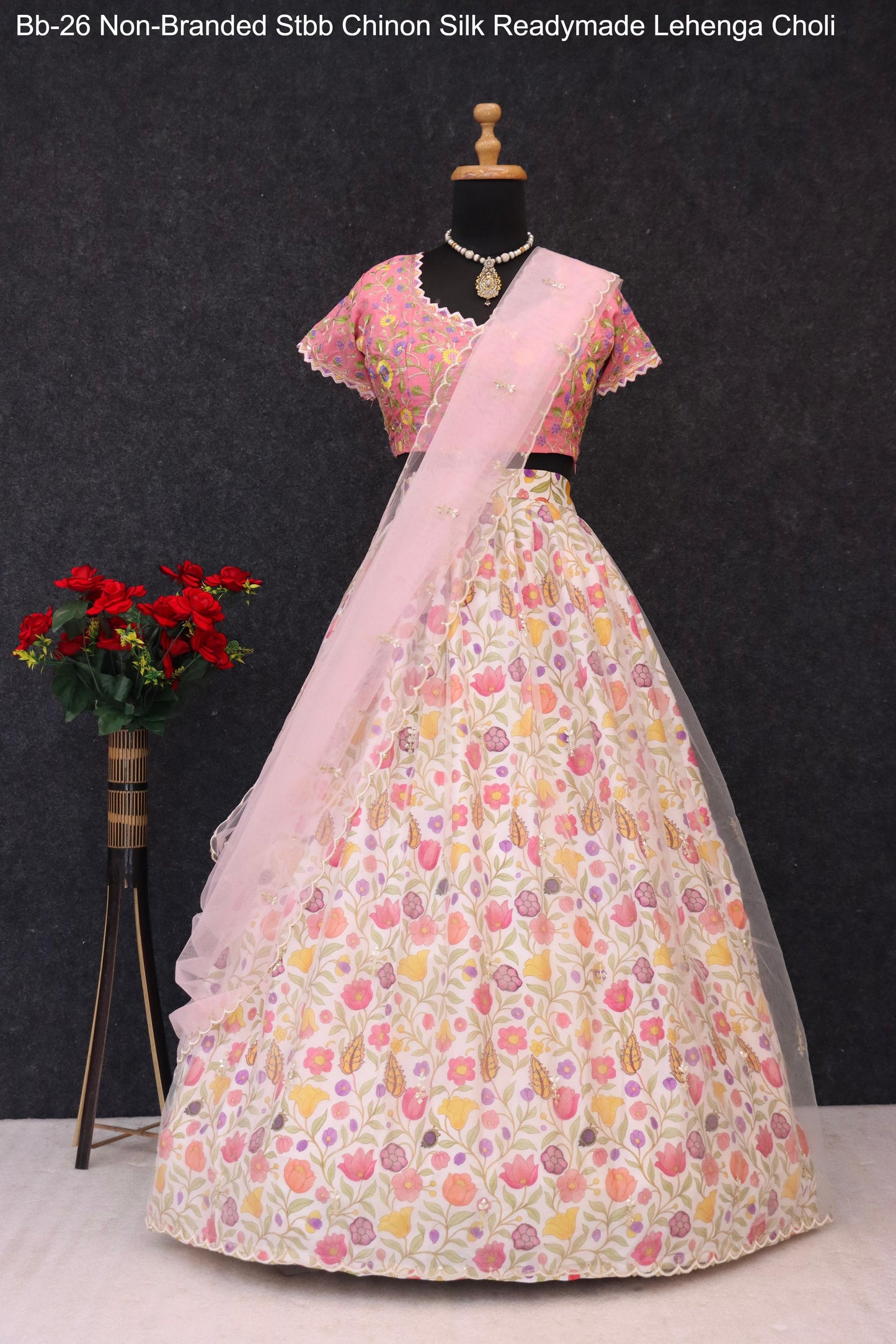 Bb-26 Non-Branded Stbb Chinon Silk Readymade Lehenga Choli
