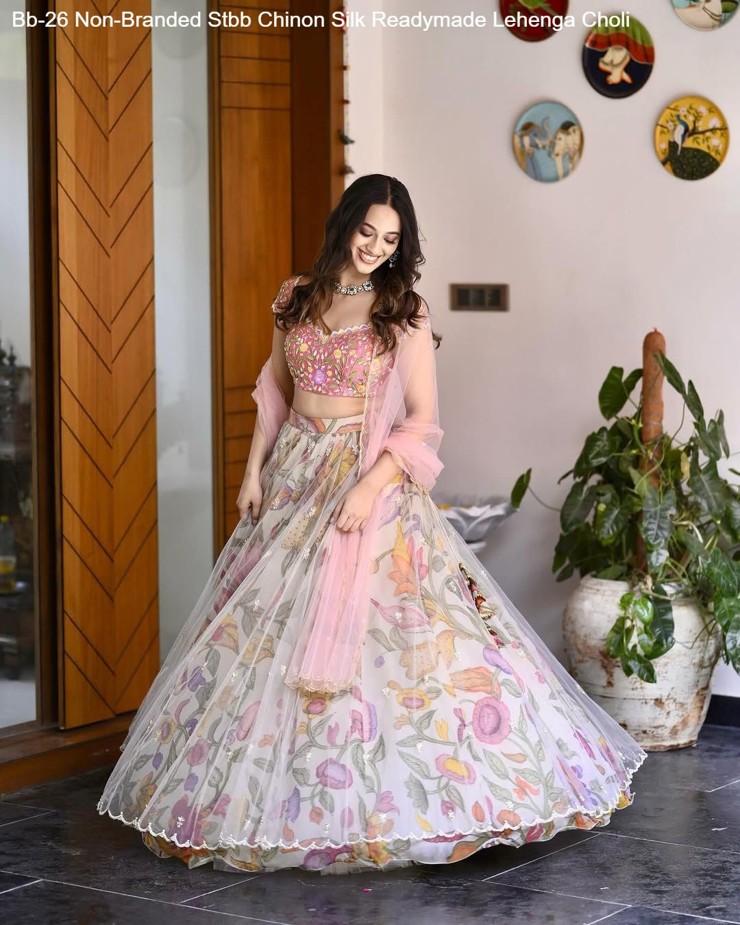 Bb-26 Non-Branded Stbb Chinon Silk Readymade Lehenga Choli