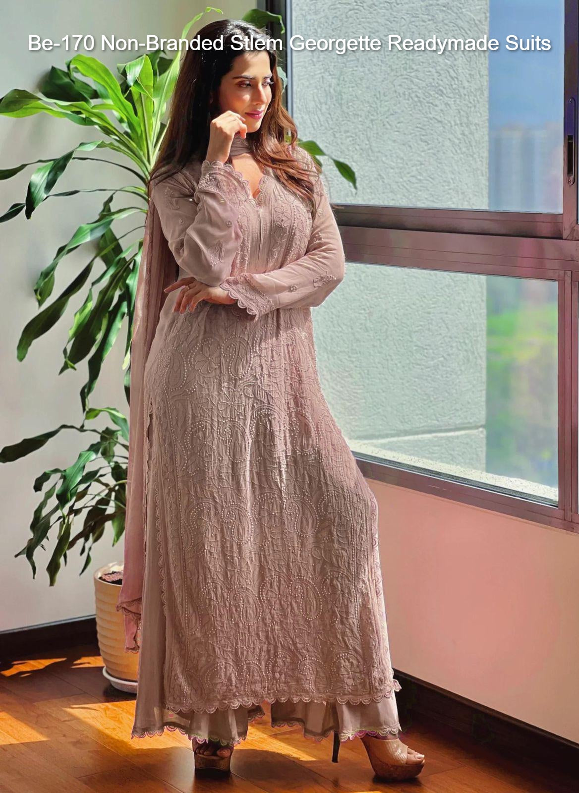 Be-170 Non-Branded Stlem Georgette Readymade Suits