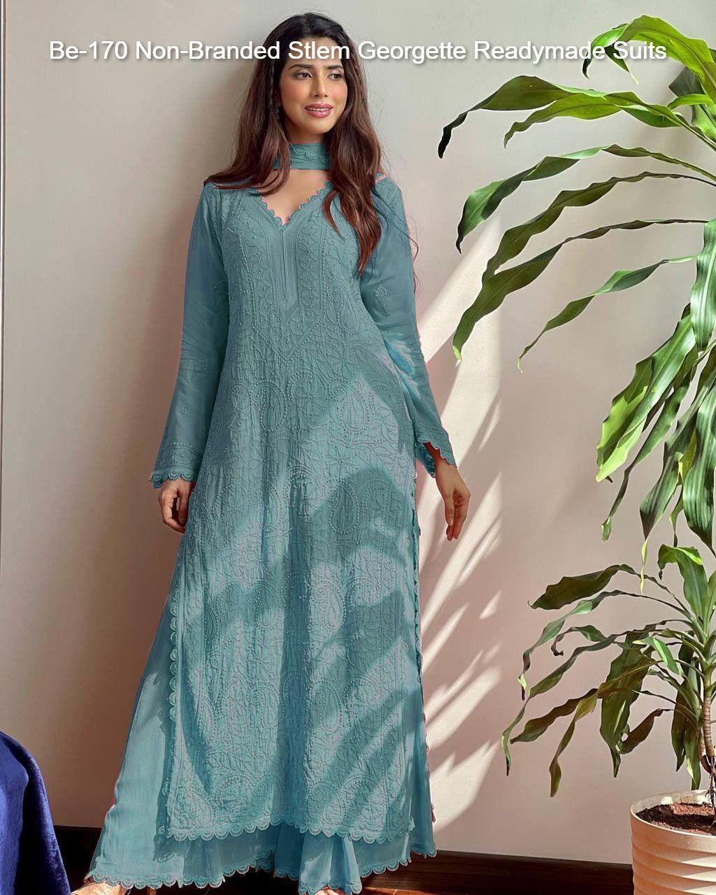 Be-170 Non-Branded Stlem Georgette Readymade Suits