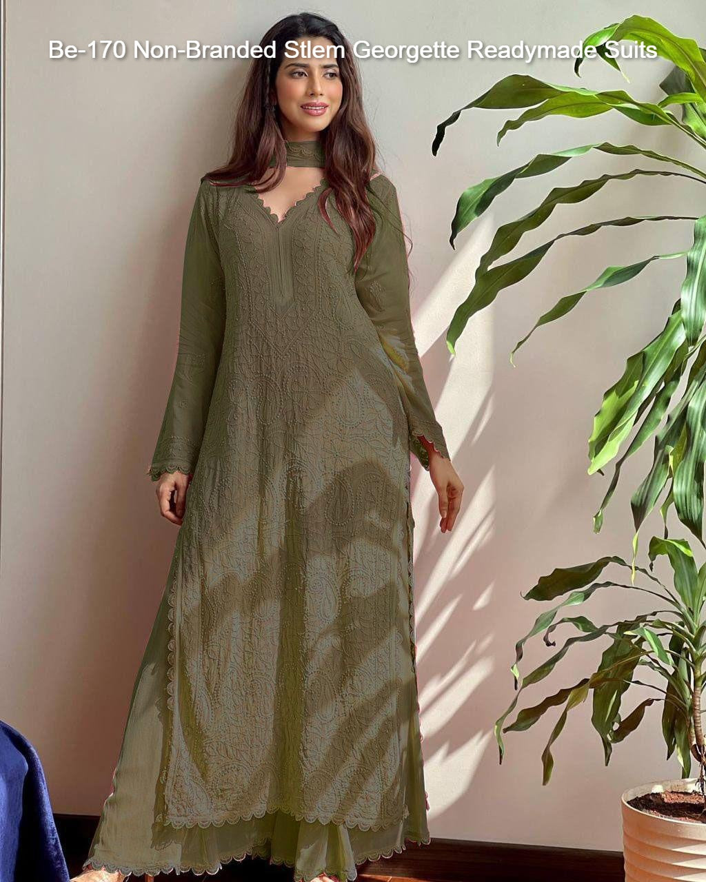 Be-170 Non-Branded Stlem Georgette Readymade Suits