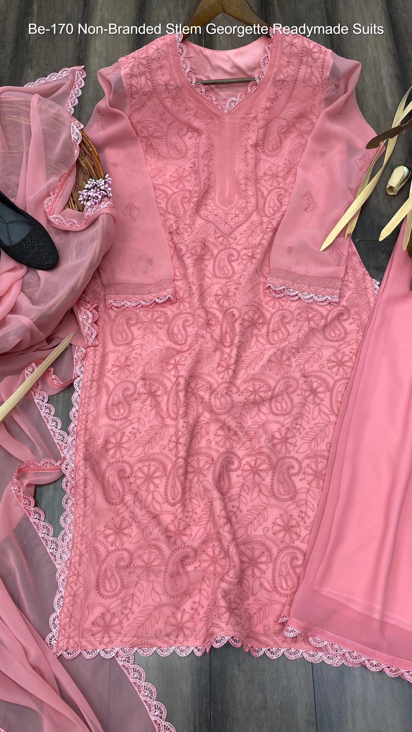 Be-170 Non-Branded Stlem Georgette Readymade Suits