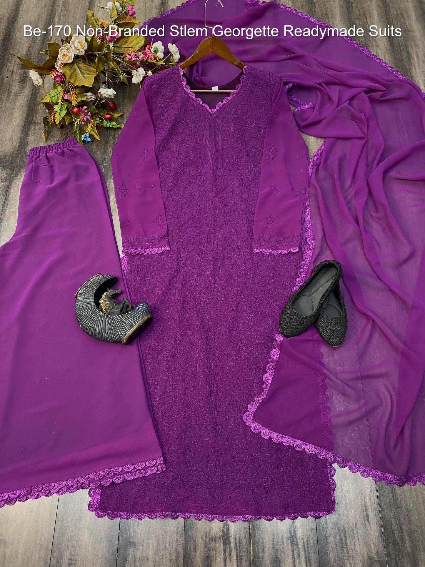 Be-170 Non-Branded Stlem Georgette Readymade Suits