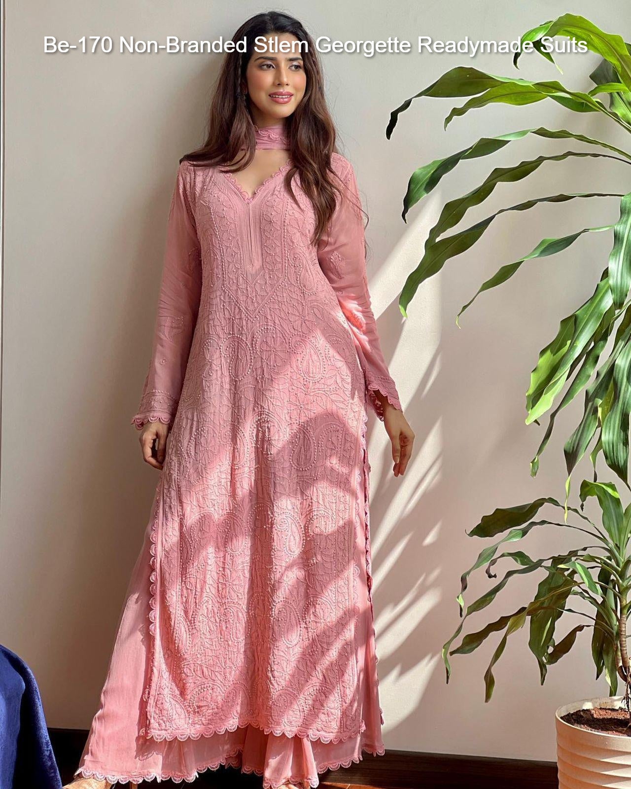 Be-170 Non-Branded Stlem Georgette Readymade Suits