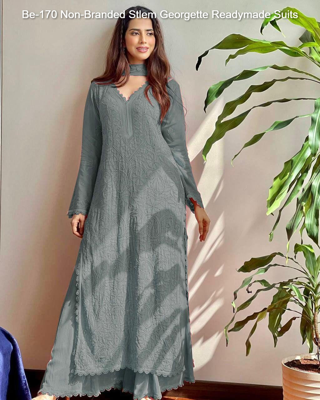 Be-170 Non-Branded Stlem Georgette Readymade Suits