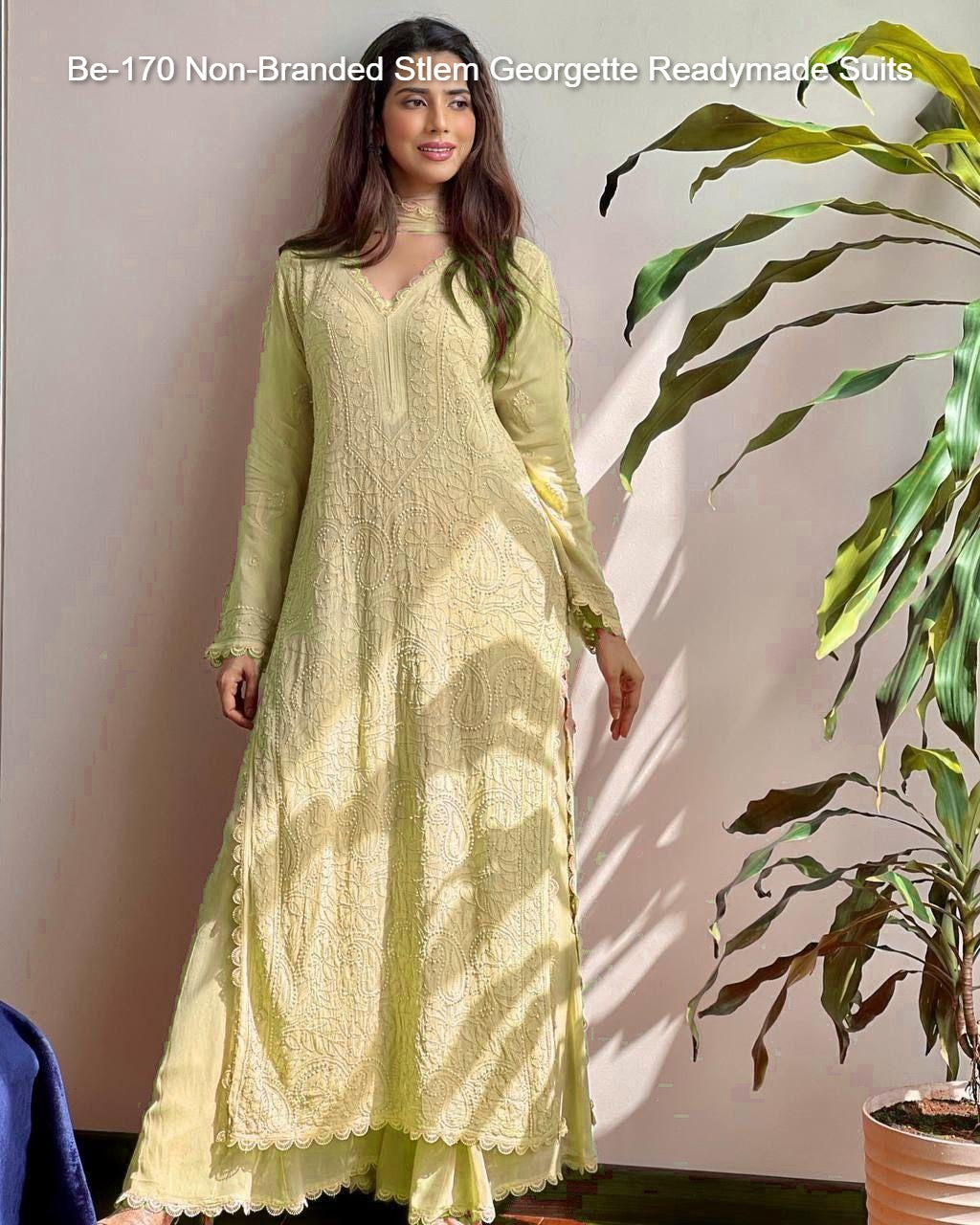 Be-170 Non-Branded Stlem Georgette Readymade Suits