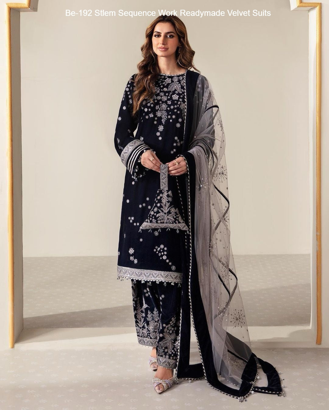 Be-192 Stlem Sequence Work Readymade Velvet Suits