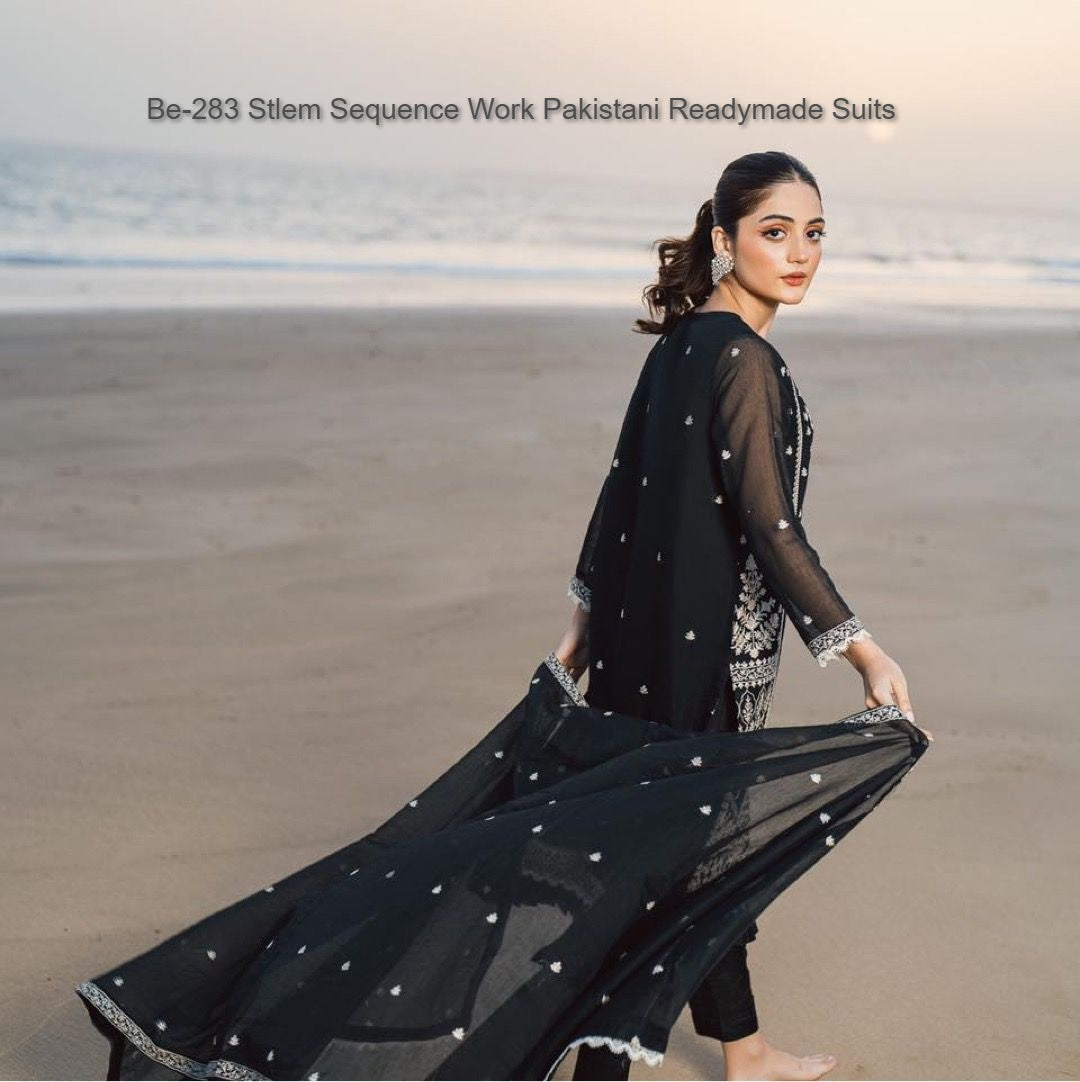 Be-283 Stlem Sequence Work Pakistani Readymade Suits