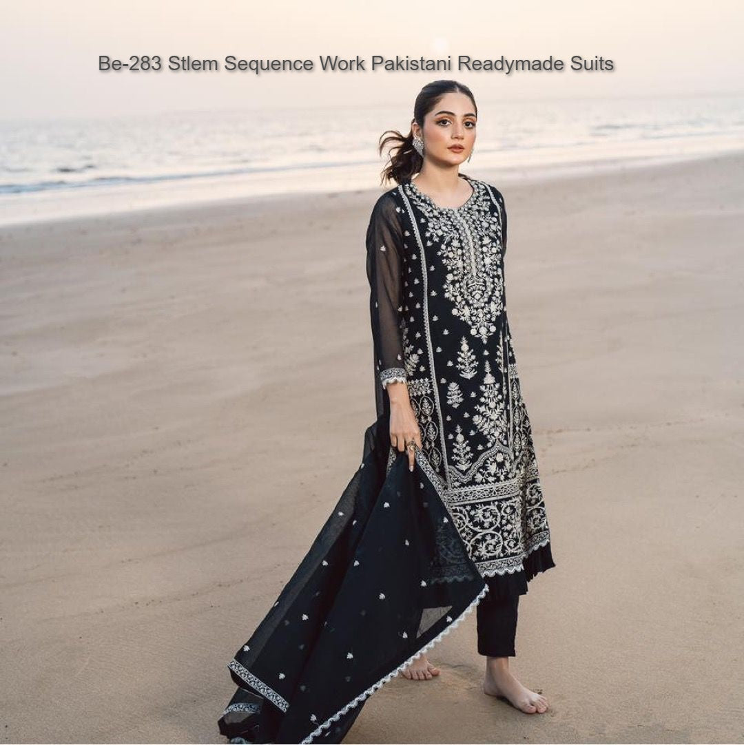 Be-283 Stlem Sequence Work Pakistani Readymade Suits