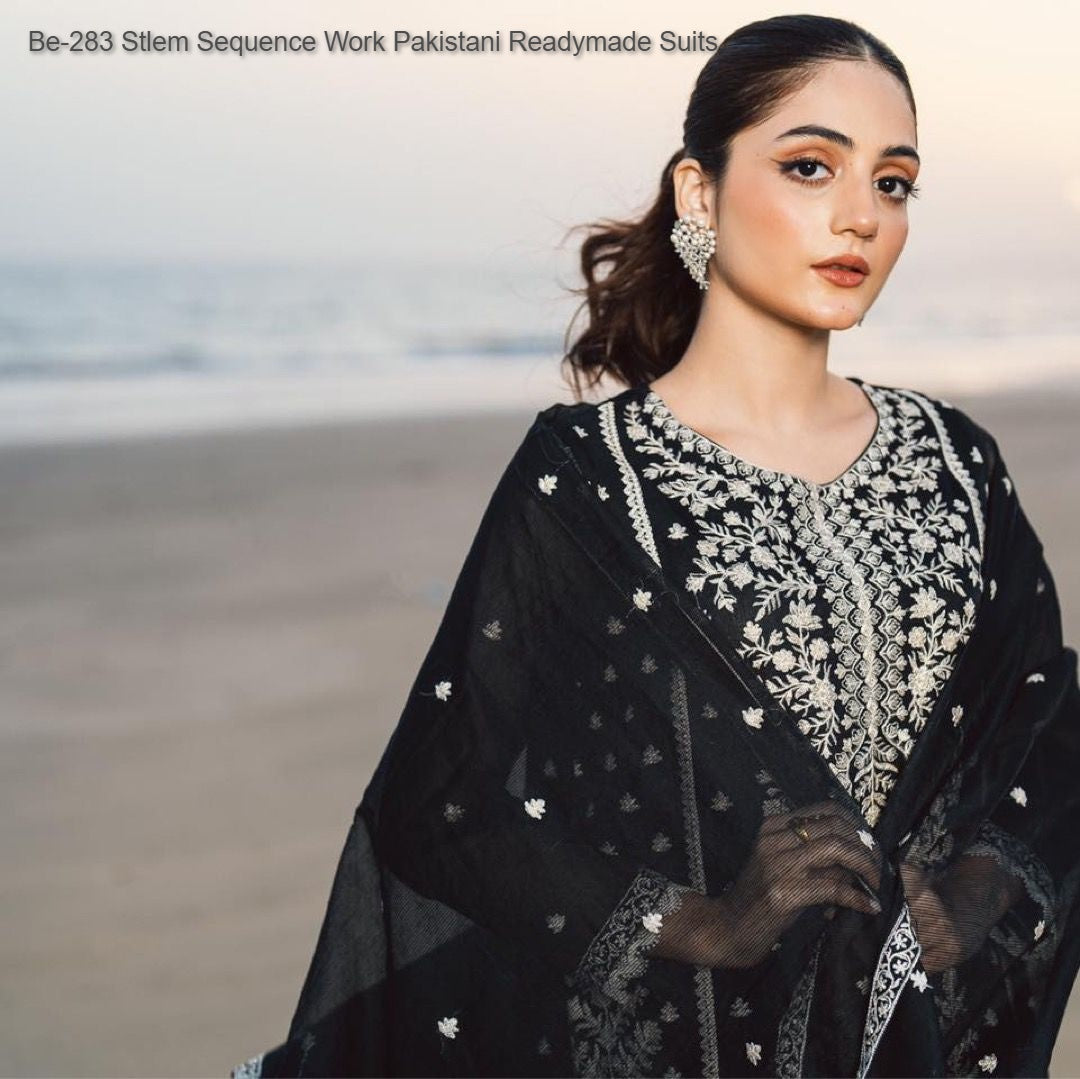 Be-283 Stlem Sequence Work Pakistani Readymade Suits